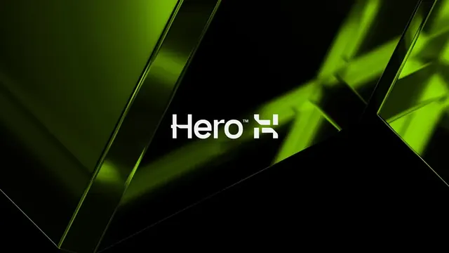 Hero logo, geometric, minimal, light