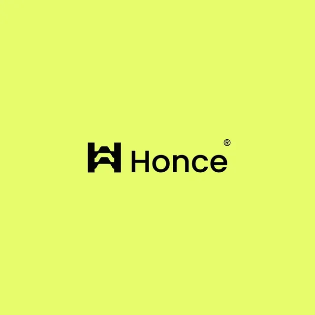 Honce logo, geometric, minimal, dark