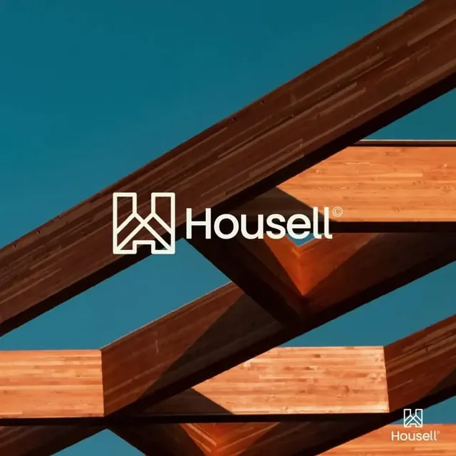 Housell logo, geometric, minimal, light