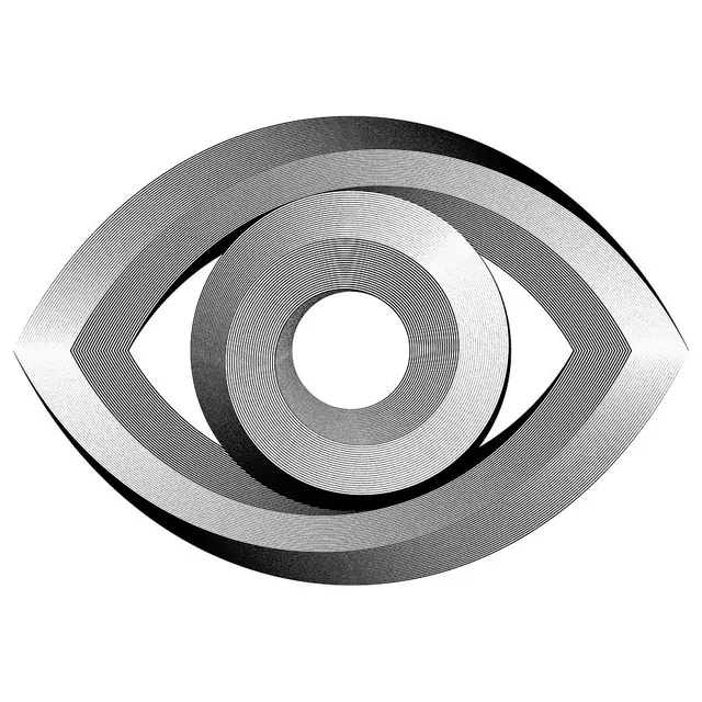 Concentric Eye Graphic, minimal, geometric, monochrome