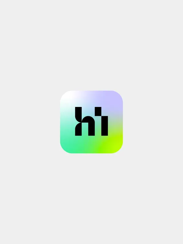 Human Innovations gradient app icon, minimal, geometric, light