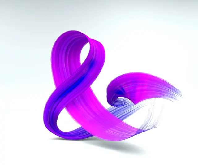 Abstract Purple Ribbon Logo, 3d-render, gradient-heavy, vibrant