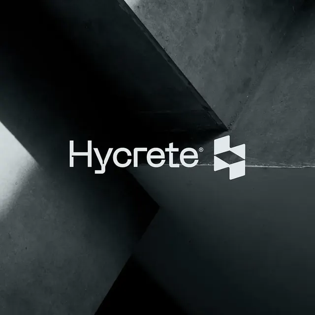 Hycrete logo, geometric, minimal, light
