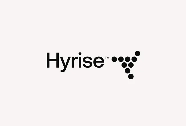 Hyrise logo, geometric, minimal, dark