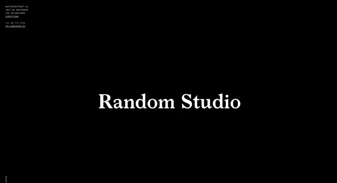 Random Studio Wordmark, minimal, monochrome, dark
