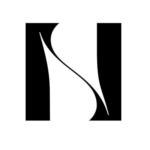 Abstract Letter N Graphic, minimal, abstract, monochrome