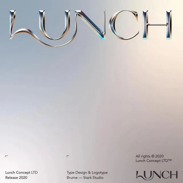LUNCH Logo Concept, 3d-render, minimal, light