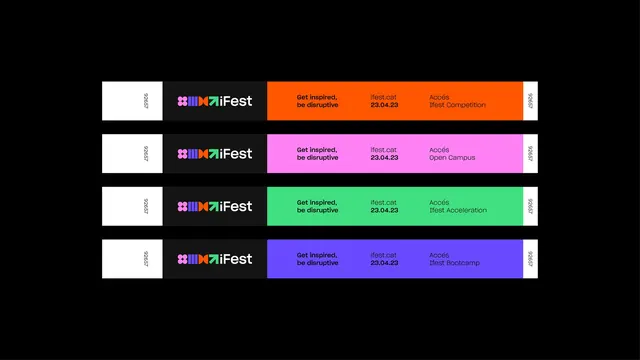 iFest festival wristbands in four colorways, flat, geometric, dark