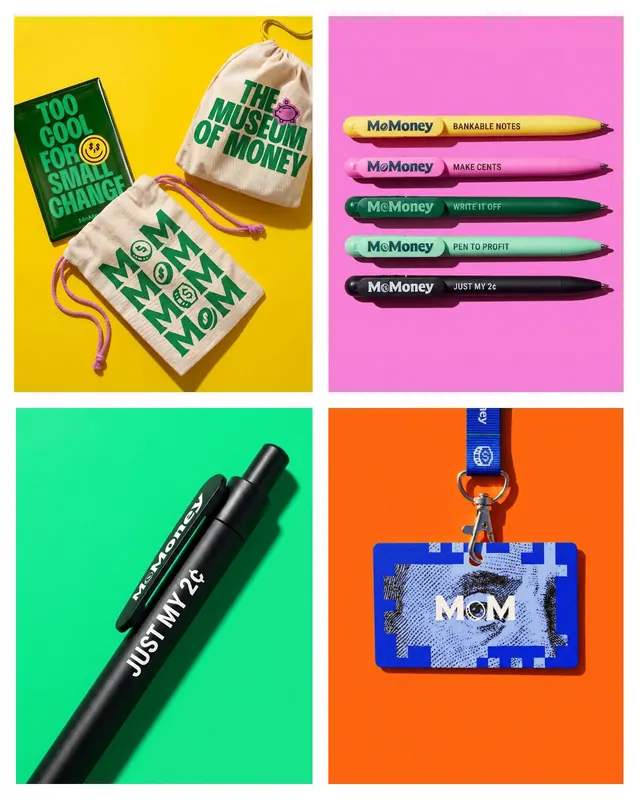 Mo Money museum brand identity system (slide 9)