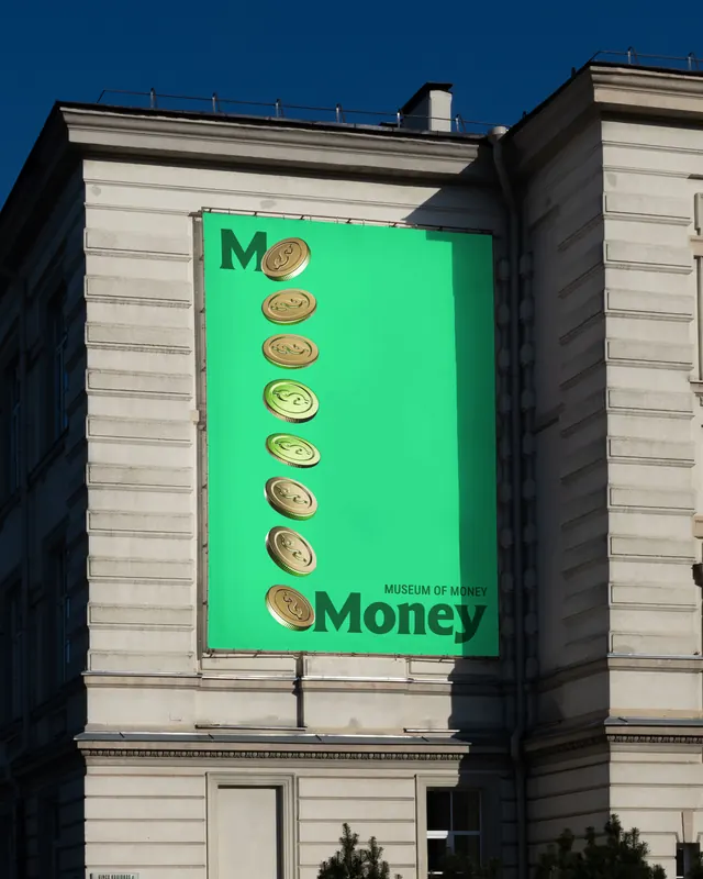 Mo Money museum brand identity system (slide 10)