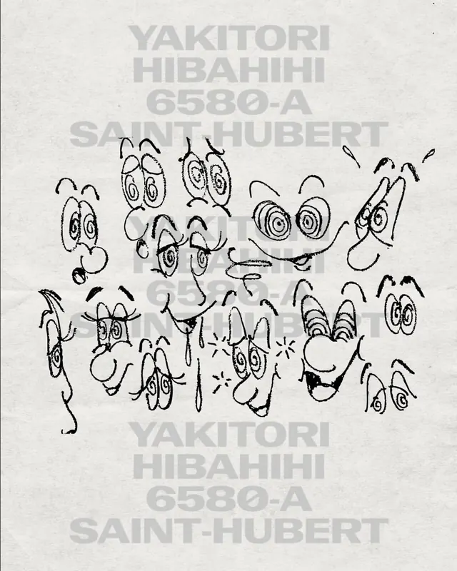 Hibahihi yakitori restaurant brand identity (slide 5)