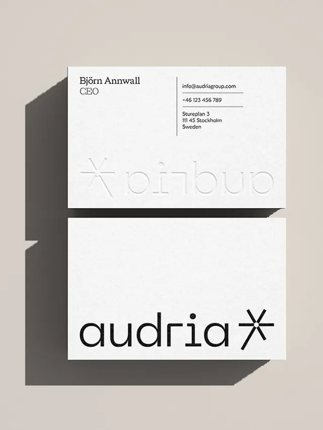 Audria real estate brand identity and digital experience (slide 2), minimal, corporate-clean, light