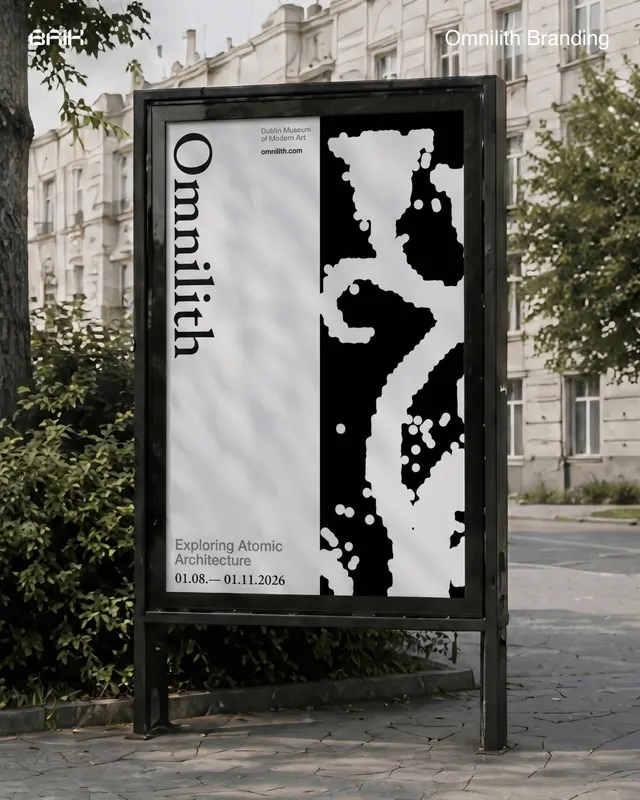 Omnilith branding system with particle language (slide 2)
