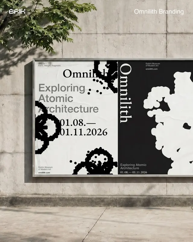 Omnilith branding system with particle language (slide 5)