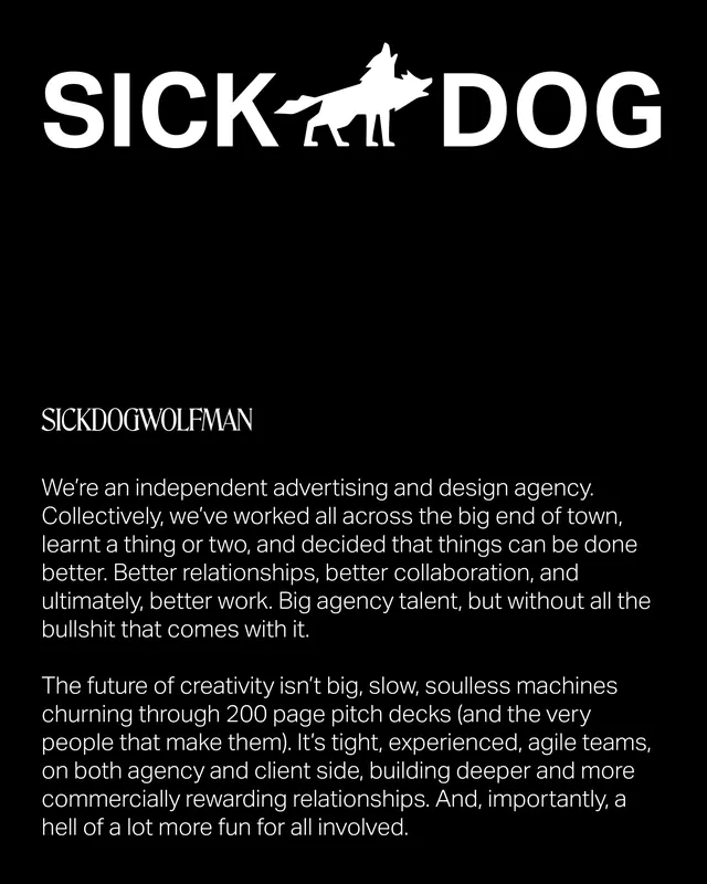 SickDogWolfMan icon design series (slide 2), minimal, line-art, monochrome