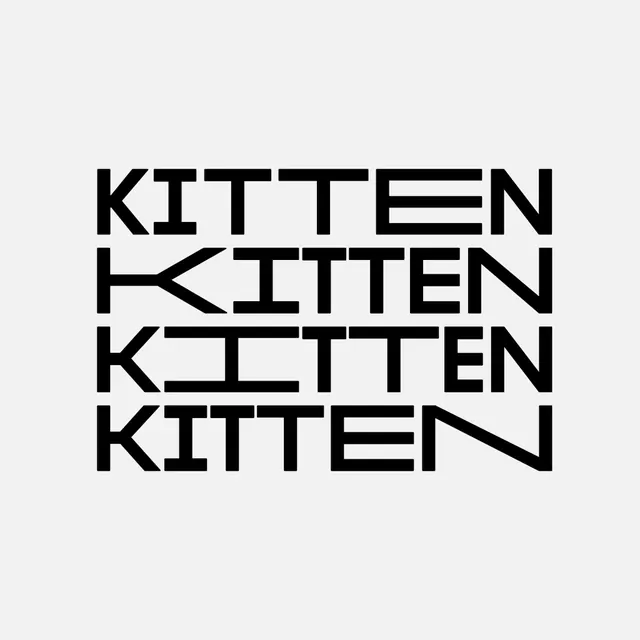 Kitten restaurant brand identity wordmark system (slide 1), minimal, typographic, monochrome