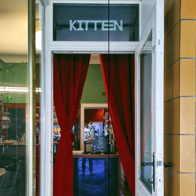 Kitten restaurant brand identity wordmark system (slide 2), minimal, typographic, monochrome