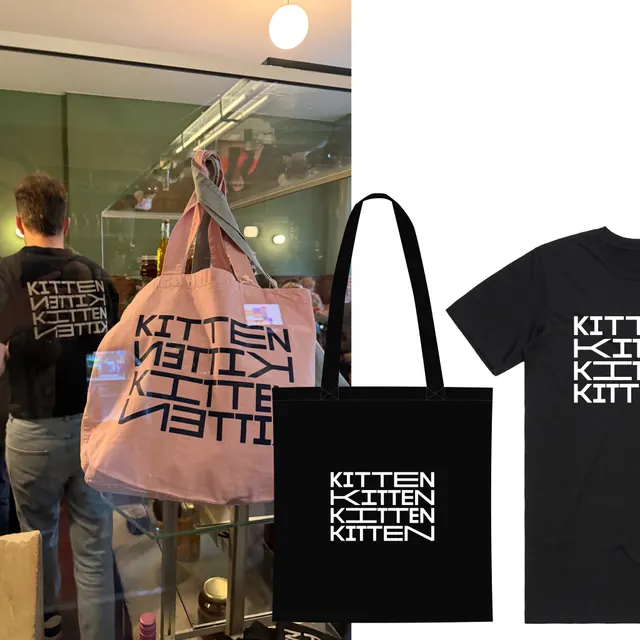 Kitten restaurant brand identity wordmark system (slide 8), minimal, typographic, monochrome