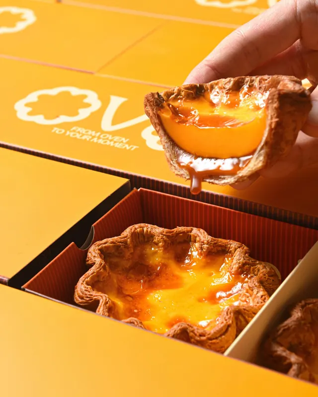 OVO egg tart brand identity and packaging (slide 5)