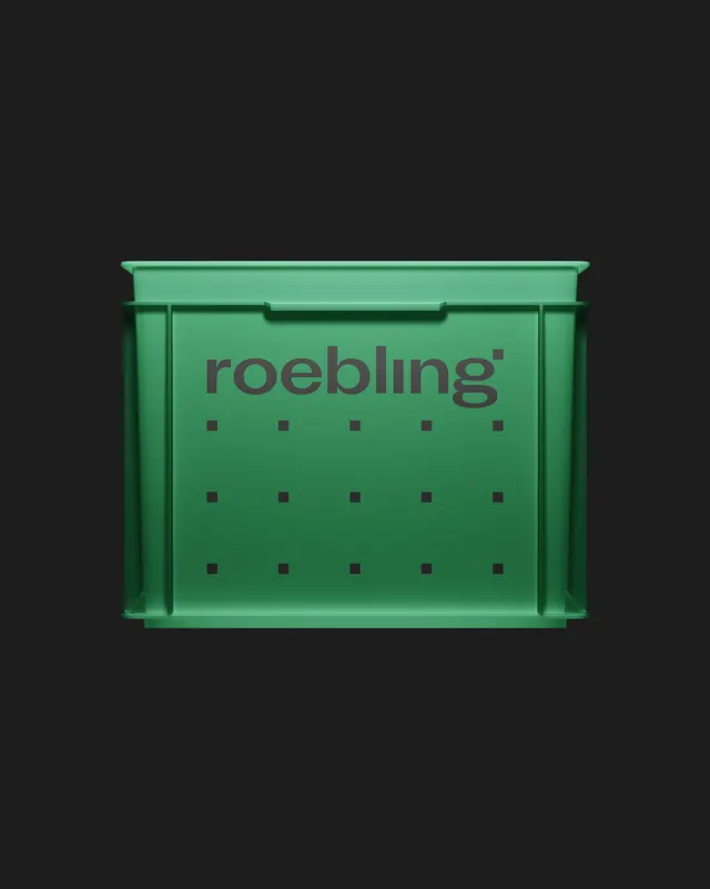 Roebling AI engineering platform branding (slide 8), technical, minimal, vibrant