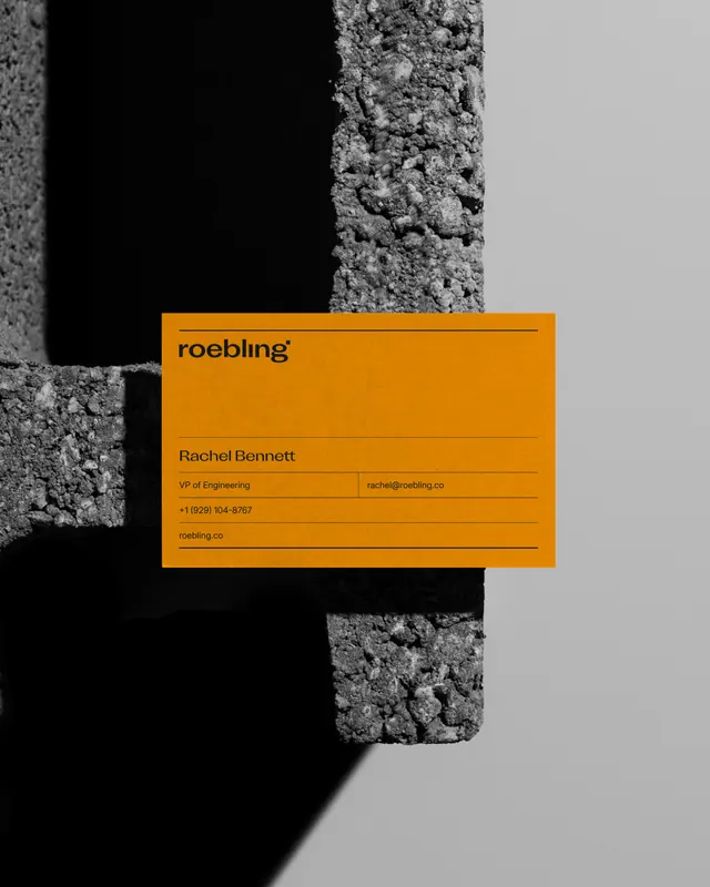 Roebling industrial engineering identity by Daniil Sergeev (slide 13), technical, minimal, light