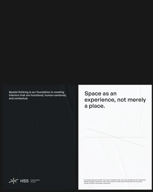 Hilal Spatial Studio visual identity system (slide 5)