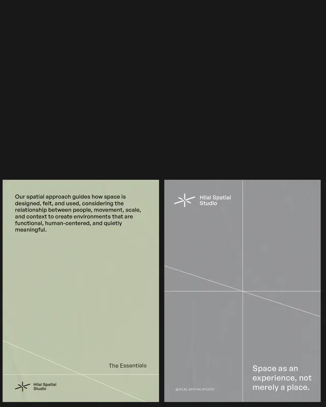 Hilal Spatial Studio visual identity system (slide 6)