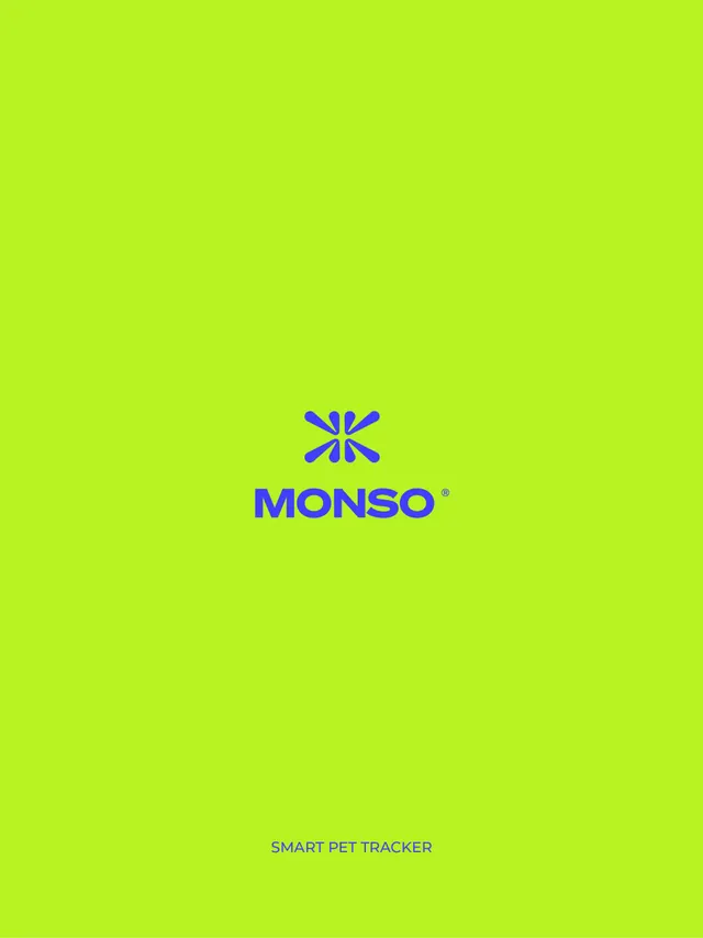 MONSO pet tracker brand identity system (slide 3)