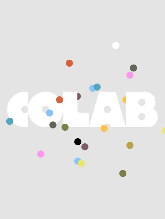COLAB creative studio brand identity (slide 7), playful, minimal, earthy