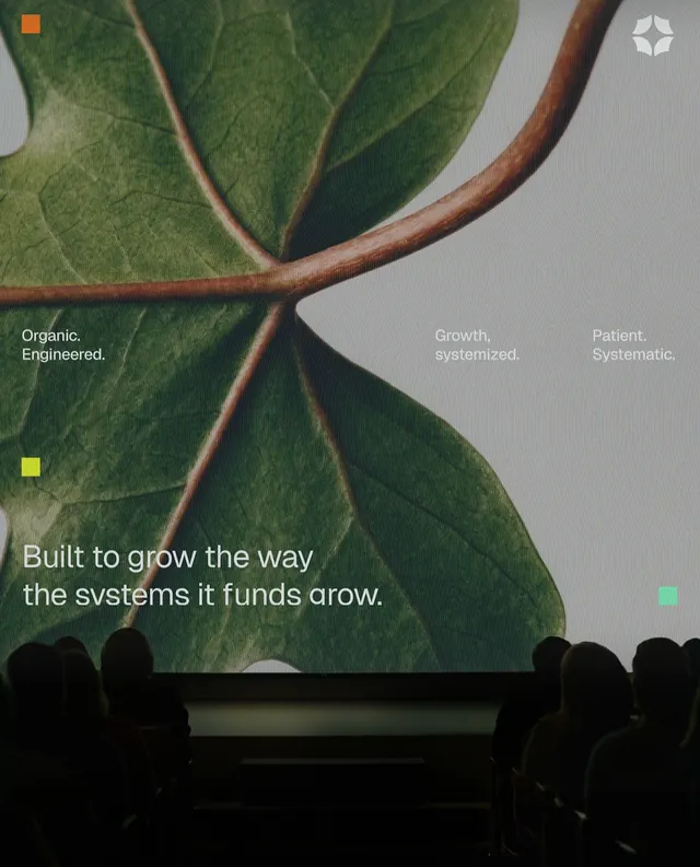 Treverge brand identity for climate capital (slide 2), editorial, corporate-clean, warm
