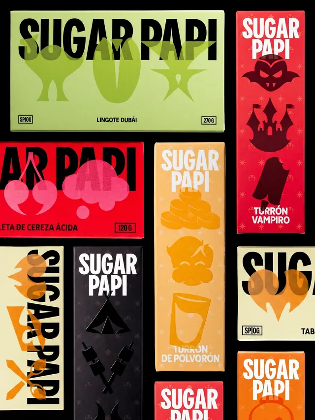 Sugar Papi brand identity and packaging carousel (slide 2)
