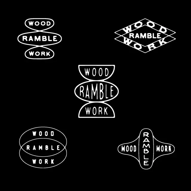 Ramble Wood Work logo explorations (slide 2)