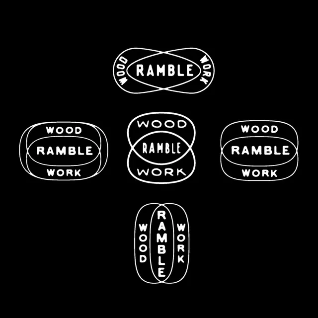 Ramble Wood Work logo explorations (slide 4)