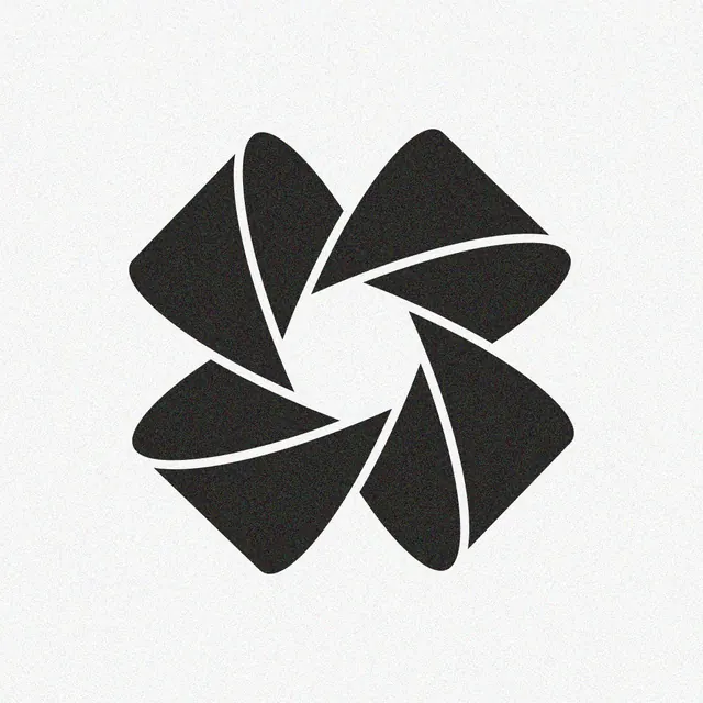 Geometric pinwheel logo mark, geometric, minimal, monochrome