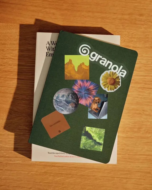Granola AI notepad brand identity (slide 7)