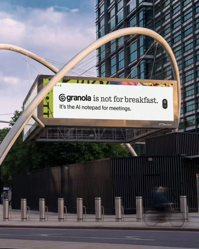 Granola AI notepad brand identity (slide 15)