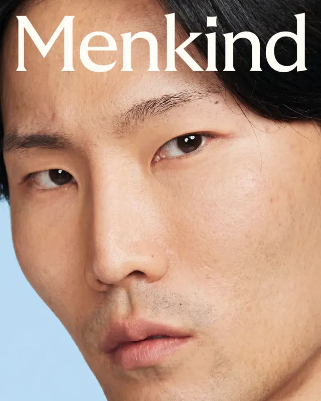 Menkind brand identity system (slide 7), minimal, corporate-clean, light
