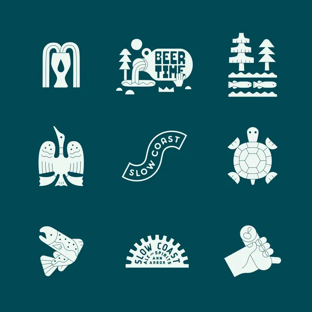 Slow Coast Brewing identity system (slide 7)