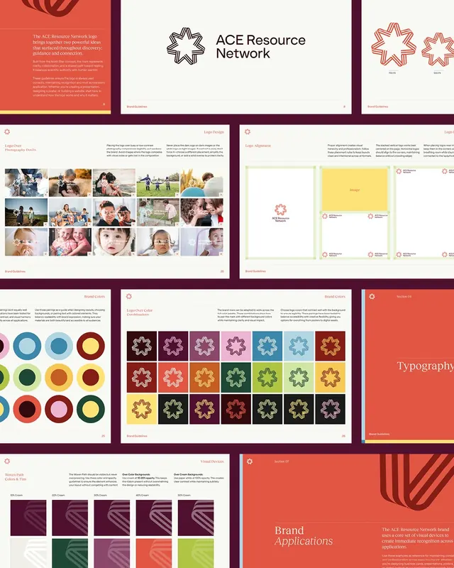 ACE Resource Network brand identity case study (slide 7), corporate-clean, warm