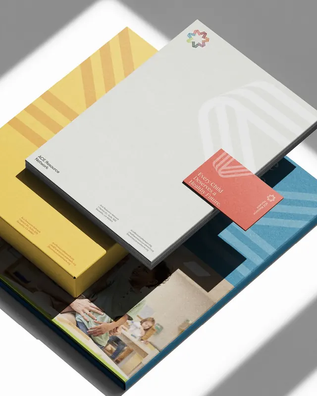 ACE Resource Network brand identity case study (slide 11), corporate-clean, warm