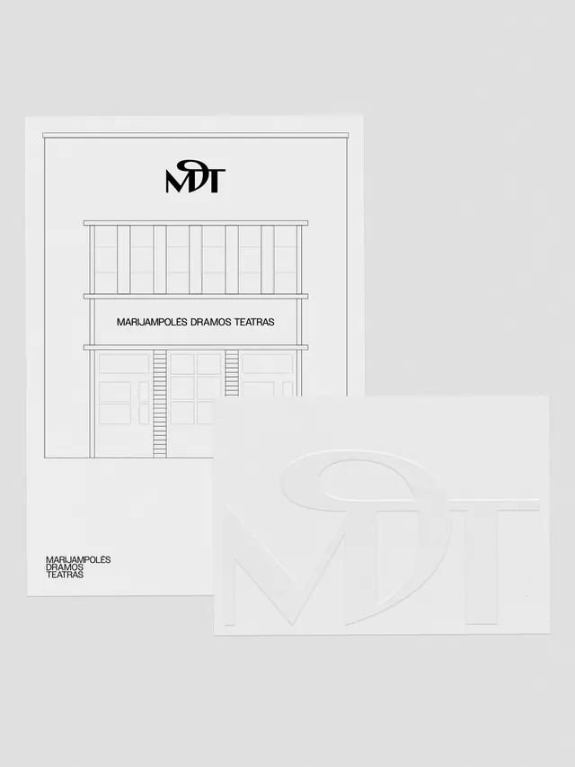 Marijampolės Drama Theatre monogram redesign (slide 3), minimal, swiss, monochrome