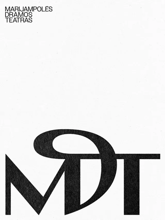 Marijampolės Drama Theatre monogram redesign, minimal, swiss, monochrome