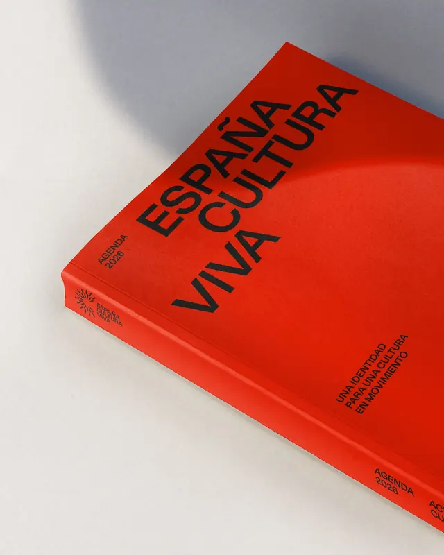 España Cultura Viva identity system (slide 8), typographic, editorial, high-contrast
