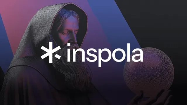 Inspola logo, geometric, minimal, light