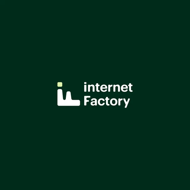 Internet Factory logo, geometric, minimal, light