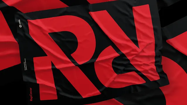 RapCaviar identity fabric design, photographic, bold, dark