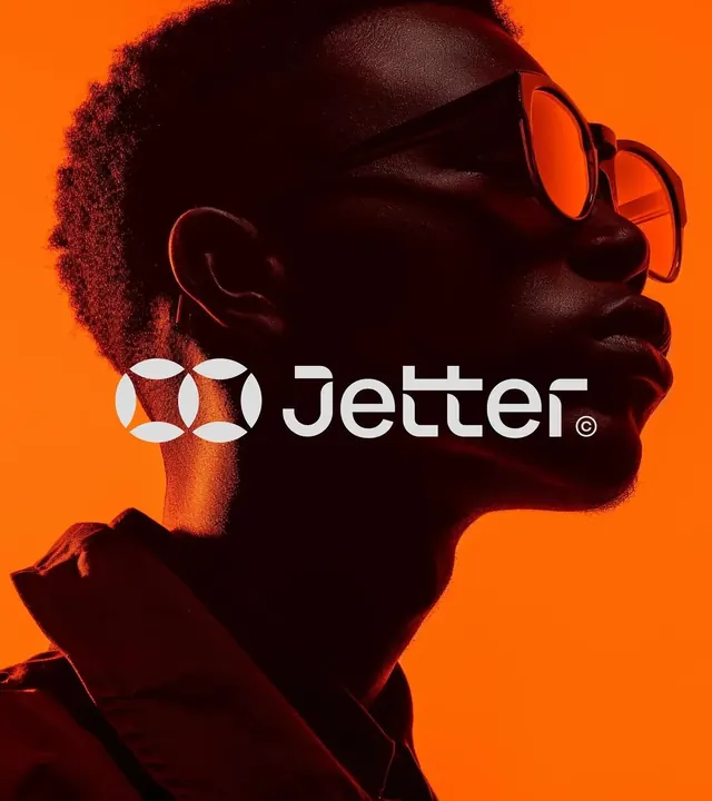 Jetter logo, geometric, minimal, light