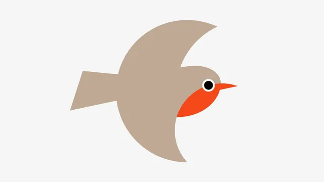 Jiffy robin symbol, flat, geometric, neutral