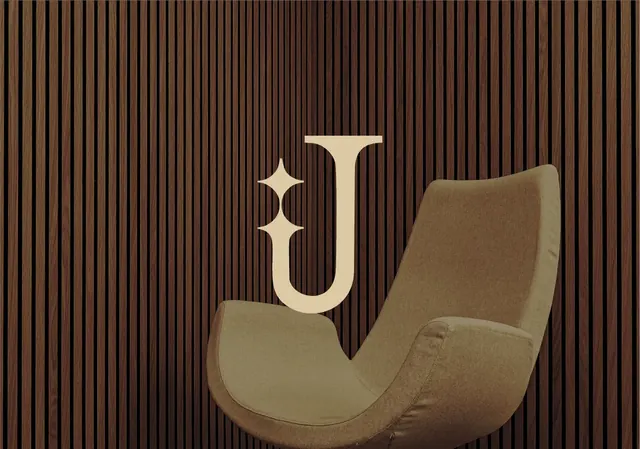 Joshua Interiors logo, geometric, minimal, light