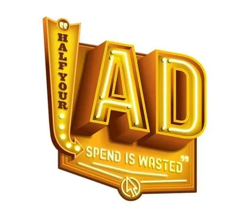3D Gold AD Logo, 3d-render, maximalist, vibrant